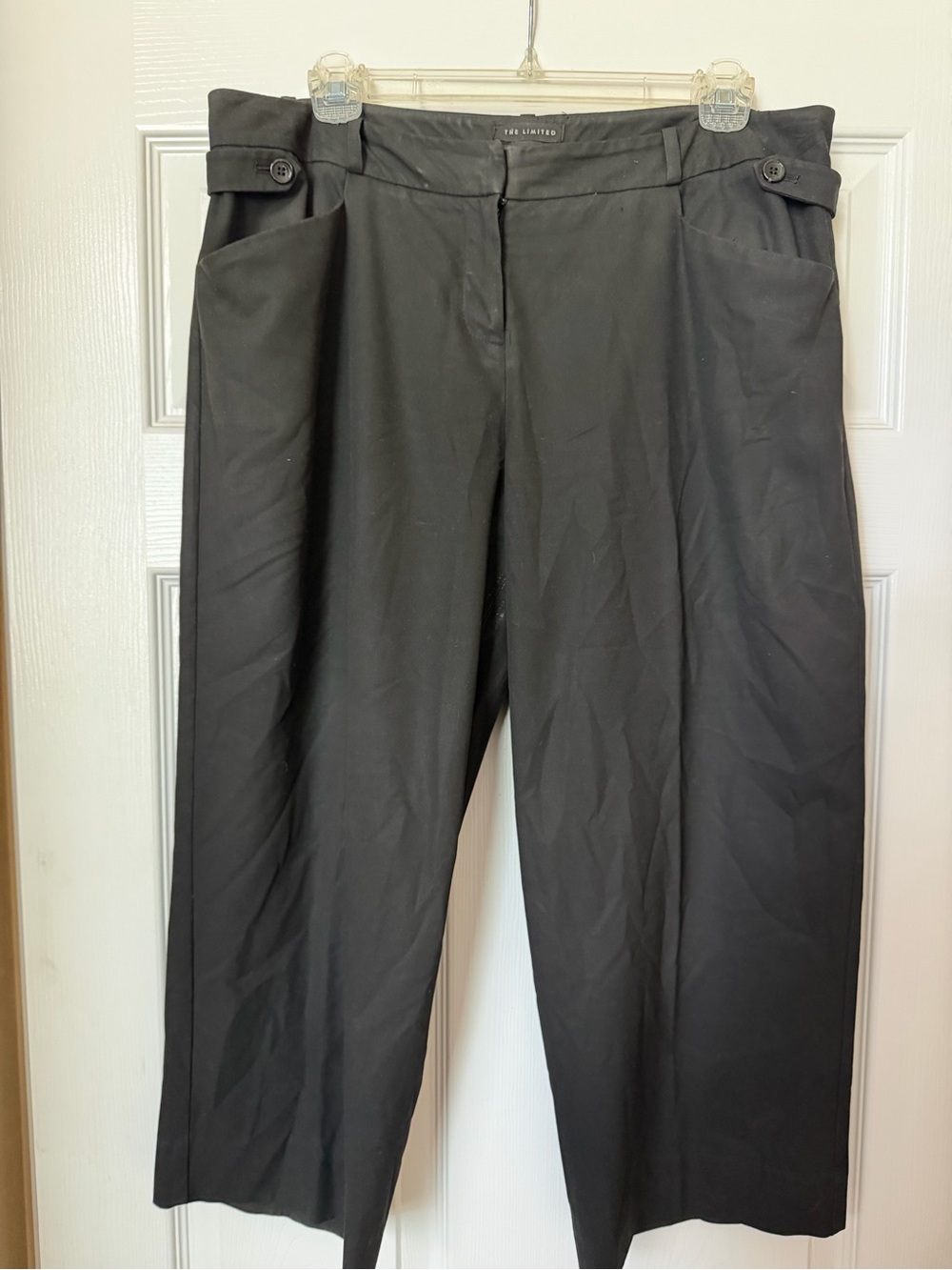 The Limited Lexie Fit Black Wide-Leg Cropped Dress Pants Size 10